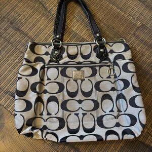 Coach Poppy Signature Black & Gray Tote Bag